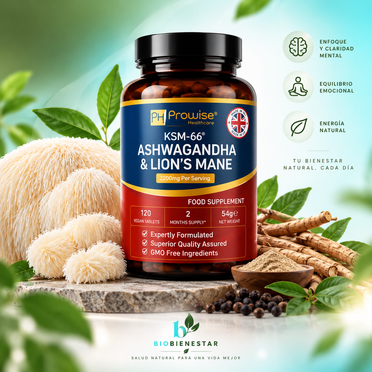 Ashwagandha KSM66 + Melena de León